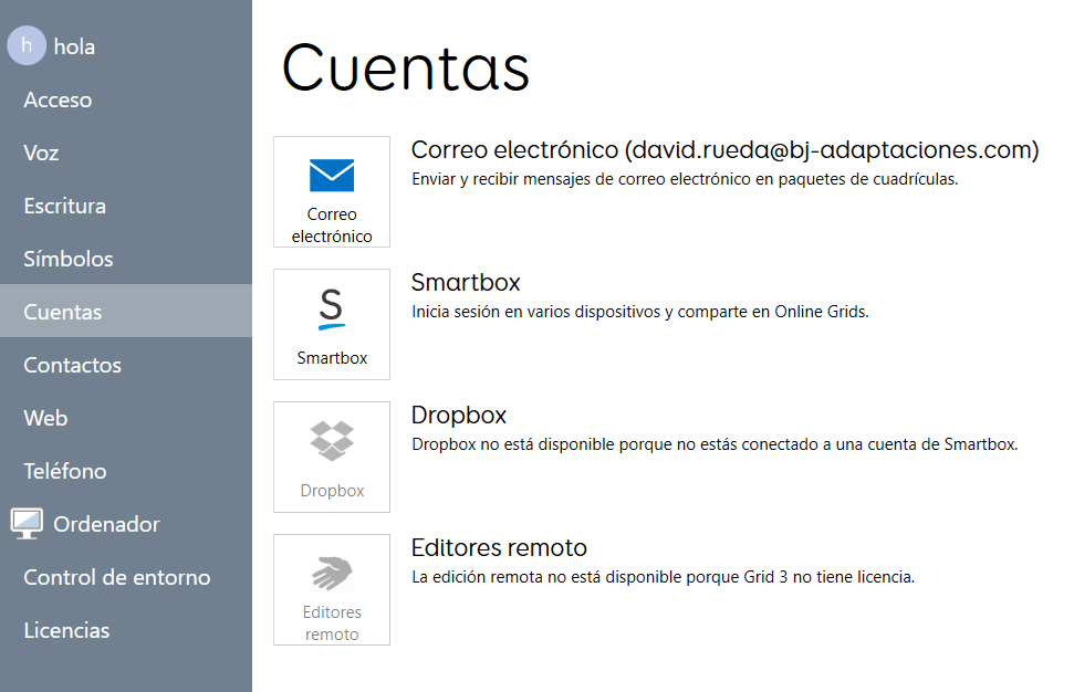 Configurando Gmail en Grid 3 (paso 2)