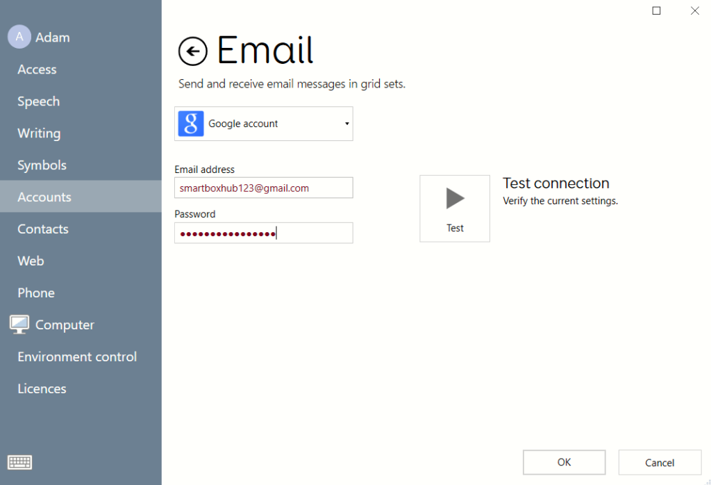 Configurando Gmail en Grid 3 (paso 3)