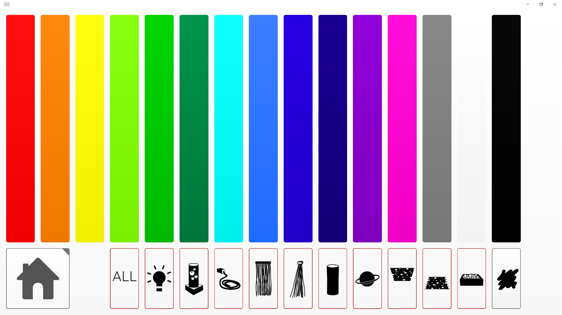 Ejemplo de actividad para seleccionar los colores de los elementos de la sala desde Luminea Remote